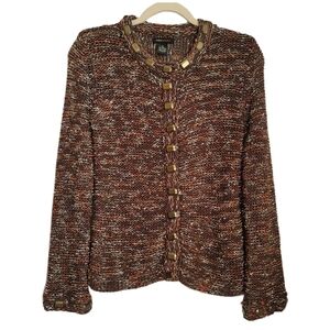 BCBGMaxazria Cardigan Sweater S Small Snap Open Knit Long Sleeve